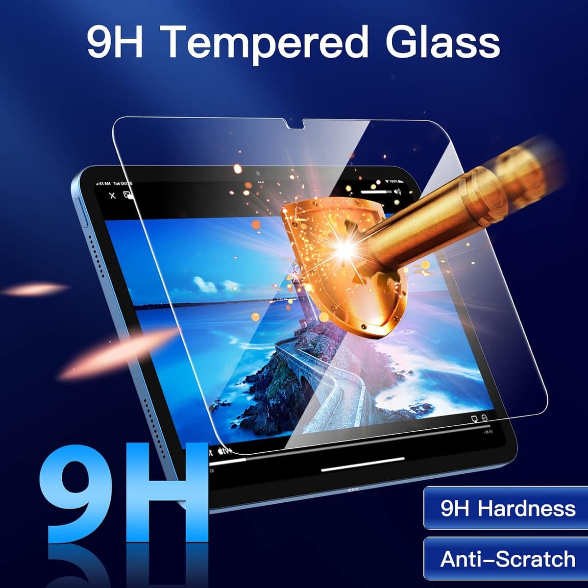 JETech Screen Protector for iPad (A16) 11th/10th Generation (2025/2022), 9H Tempered Glass Film, HD Clear, 2-Pack — view 2