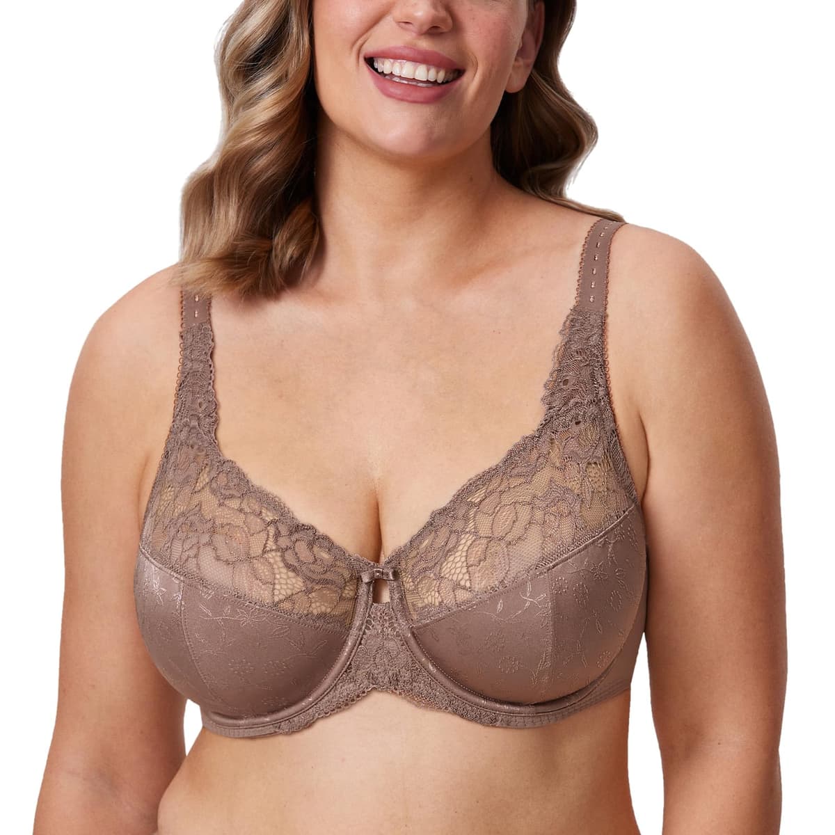 Delimira Women's Beauty Lace Non Padded Minimiser Full Figure Underwire Bra — view 21