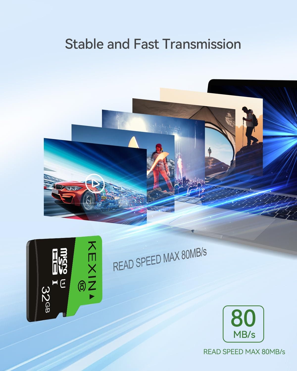 KEXIN Micro SD Card 32GB 3 Pack MicroSDHC Memory Card Class 10 High Speed Card Micro SD 32 GB UHS-I TF Card, C10, U1, SD Adapter Include — view 7