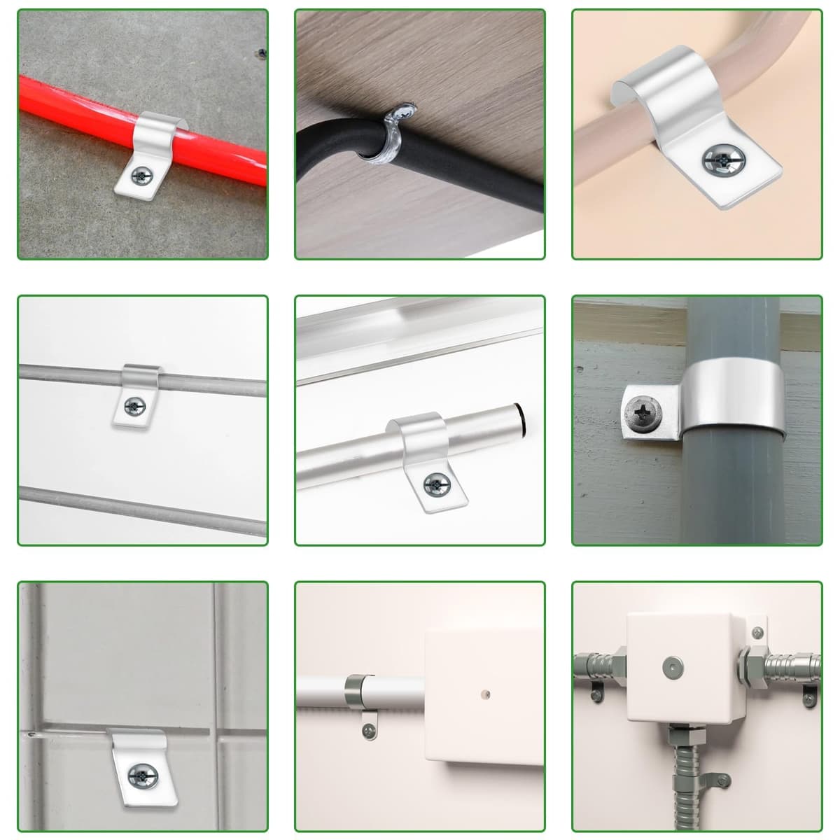 30 Piezas Abrazaderas para Tubo 10mm Soportes para Tubo de Un Solo Agujero en Acero Inoxidable V2A Soportes en U Abrazadera Sujetadores para Cables Ø 9-10.5mm Fijación de Tuberías de Agua — view 5
