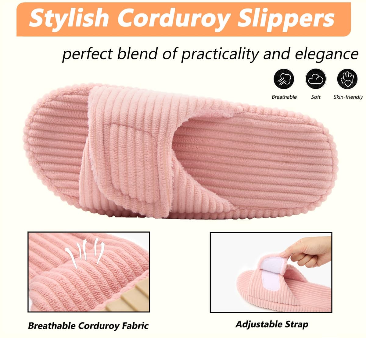 Zapatillas Casa Mujer Casual Cómodas Espuma de Memoria Pantuflas Moda Retro Antideslizantes Slippers para Interiores y Exteriores — view 5