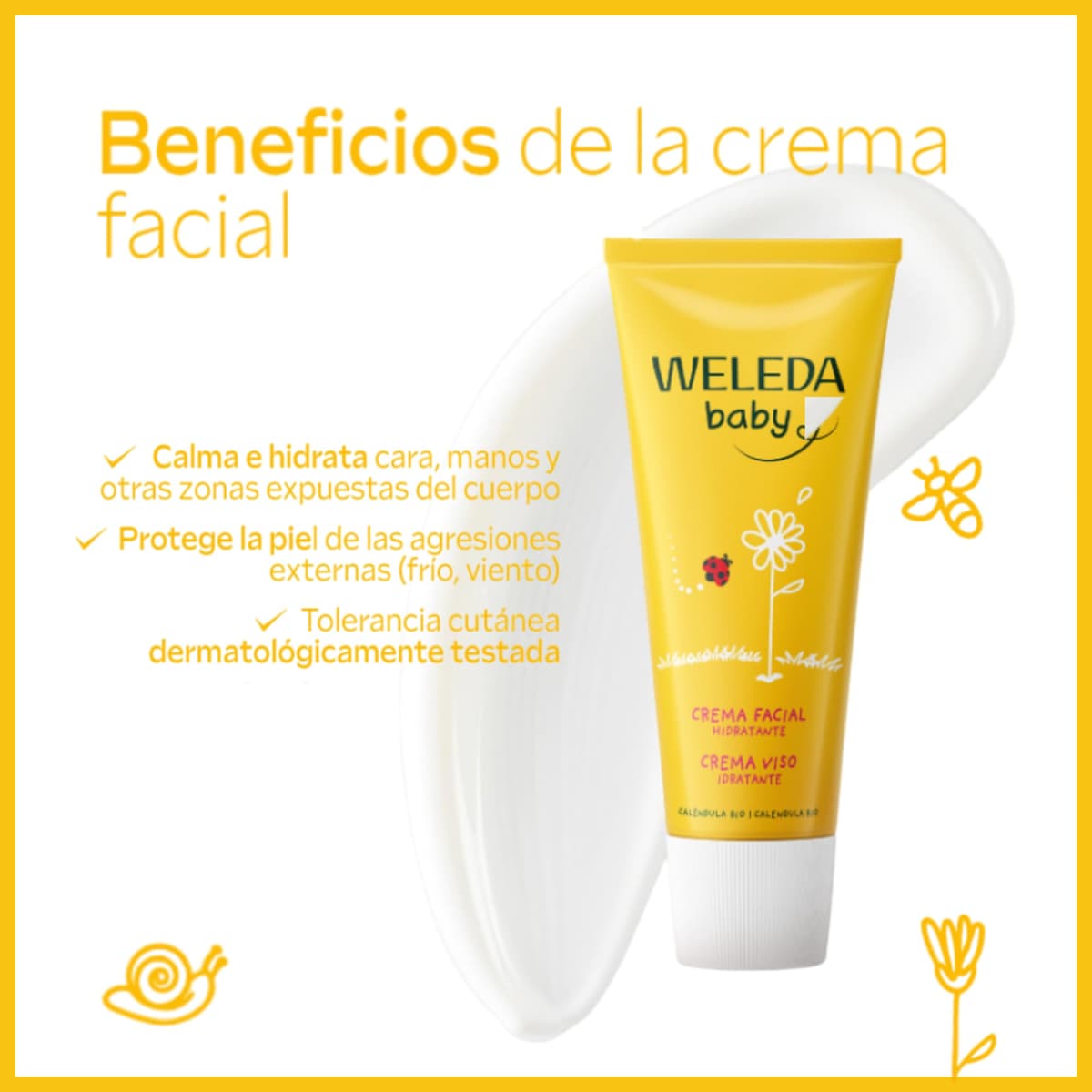 Weleda - Crema Facial de Caléndula para Bebé, Cuida, Calma, Protege y Aporta Hidratación, Apto para Pieles Sensibles y Secas - 50 ml — view 3