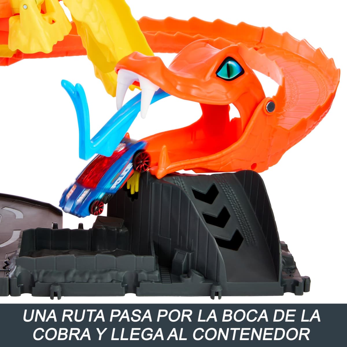 Hot Wheels City “Let's Race - ¡a Correr!” Netflix - Pizza Slam Ataque de Cobra Pista para Coches de Juguete con Serpiente, Incluye 1 vehículo, +4 años (Mattel HTN81) — view 3