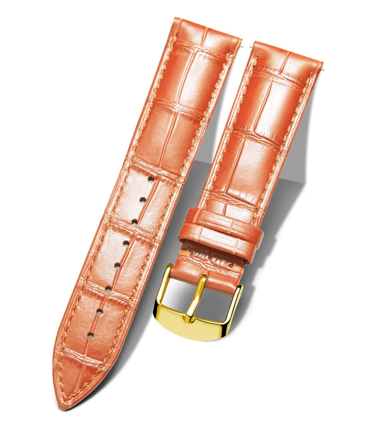 BINLUN Quick Release Leather Watch Straps Replacement Watch Bands Smart Watch Strap Crocodile Pattern in 10 Colors 13 Sizes with Silver/Gold/Rose-Gold Buckle for Men Women(10mm-24mm) — view 11