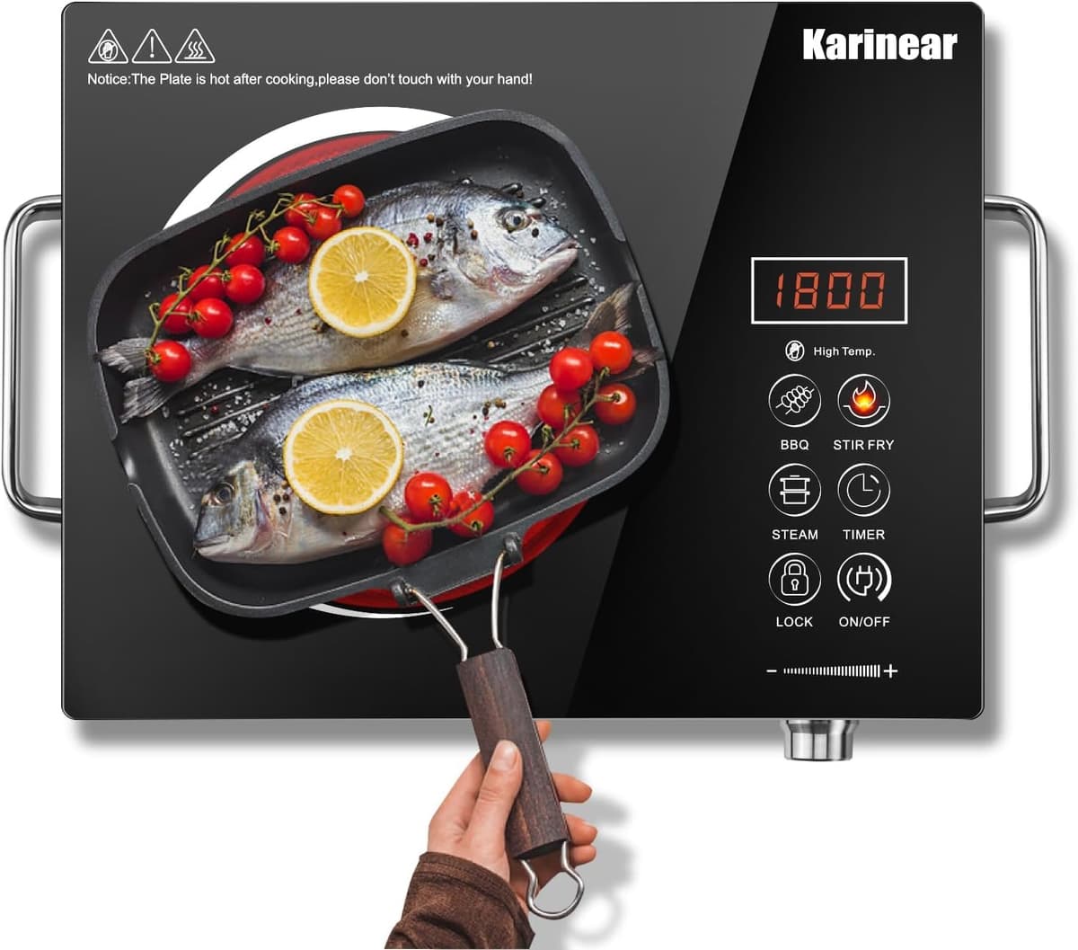 Karinear Placa Vitrocerámica 4 Fuegos, 60cm Placa Cocina con a Ampliar Placa Cocción Eléctrica, Vitroceramica Encastrable 6600W, Control Temporizador, Sin Enchufe — view 14