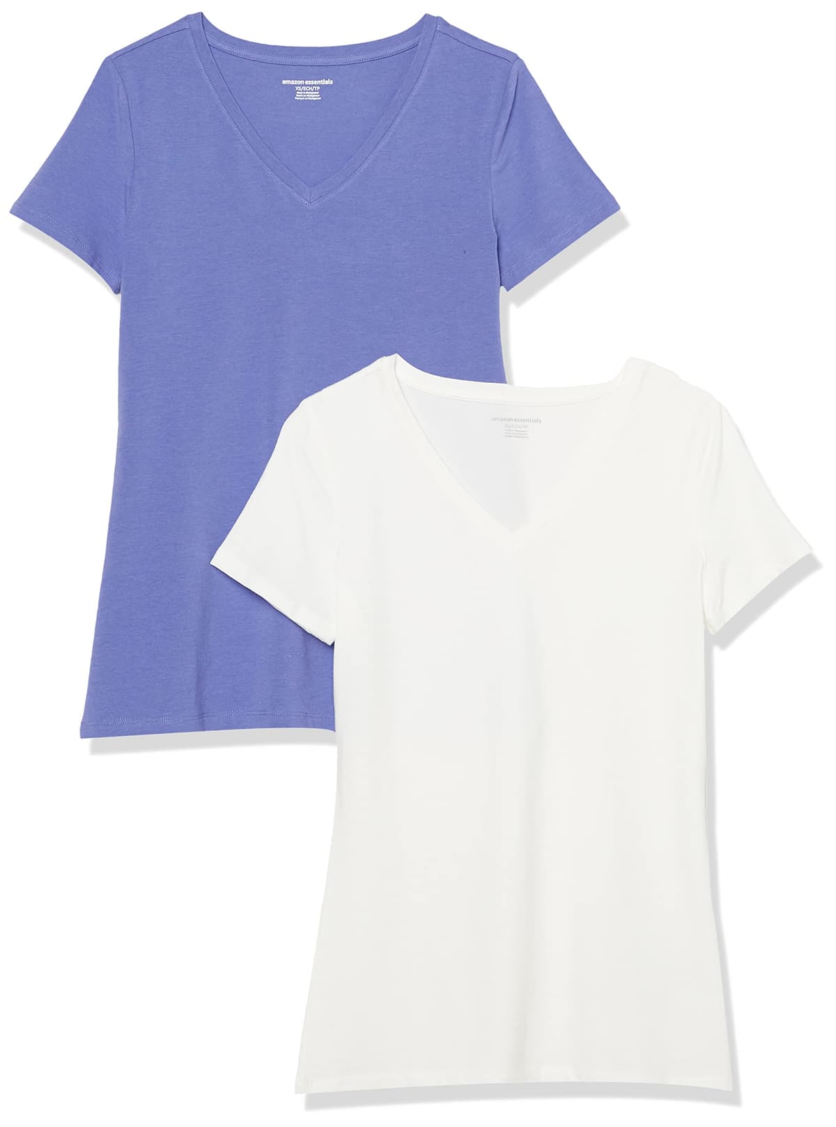 Amazon Essentials Camiseta de Manga Corta y Corte Estándar (Opciones de Cuello Redondo y Cuello en V) Mujer, Paquetes Múltiples — view 68