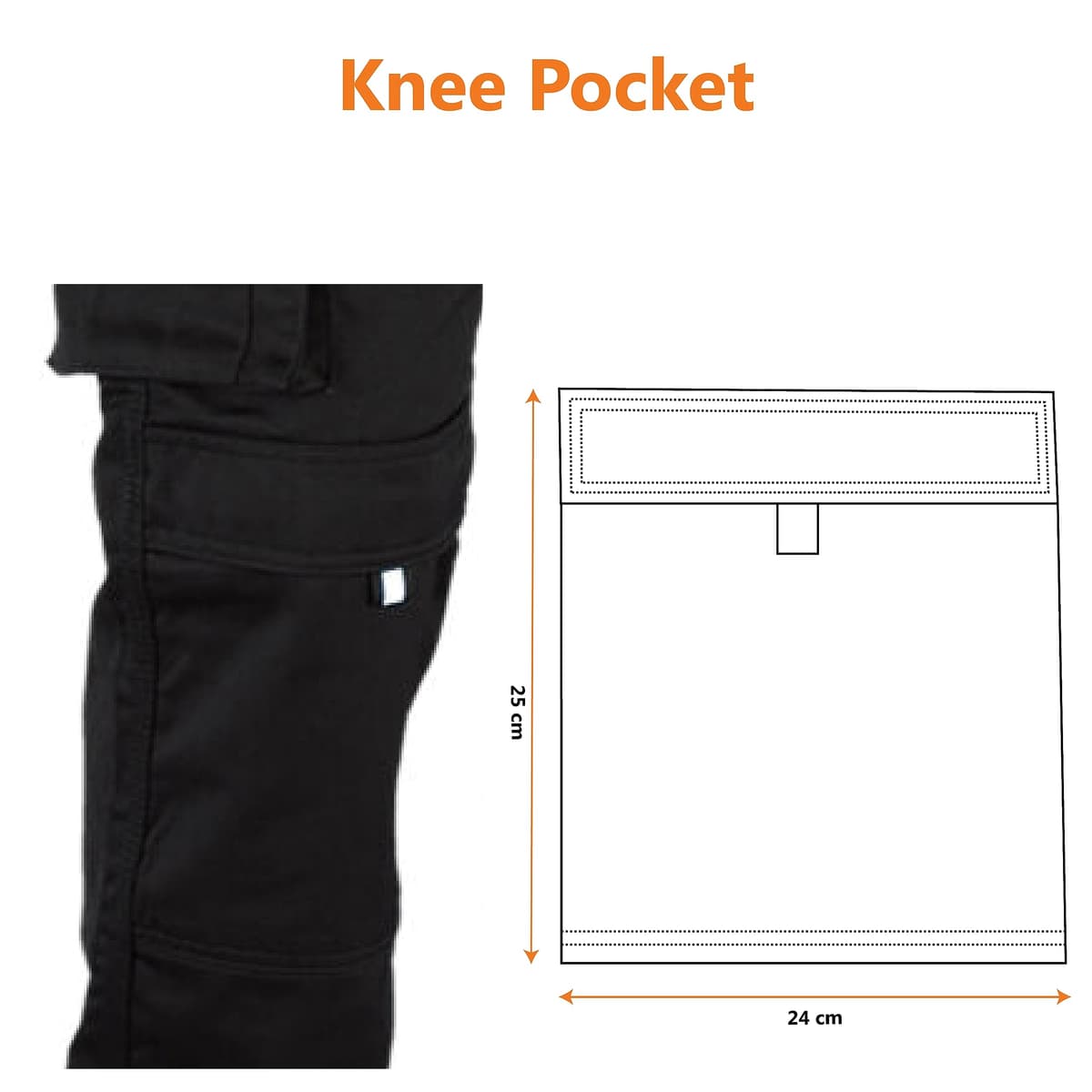 WrightFits Men Pro-11 Work Trousers Black - Heavy Duty Safety Combat Cargo Pant - Multi Pockets & Knee Pad Pockets - Triple Stitched -Durable Work wear (28W-48W) — view 8