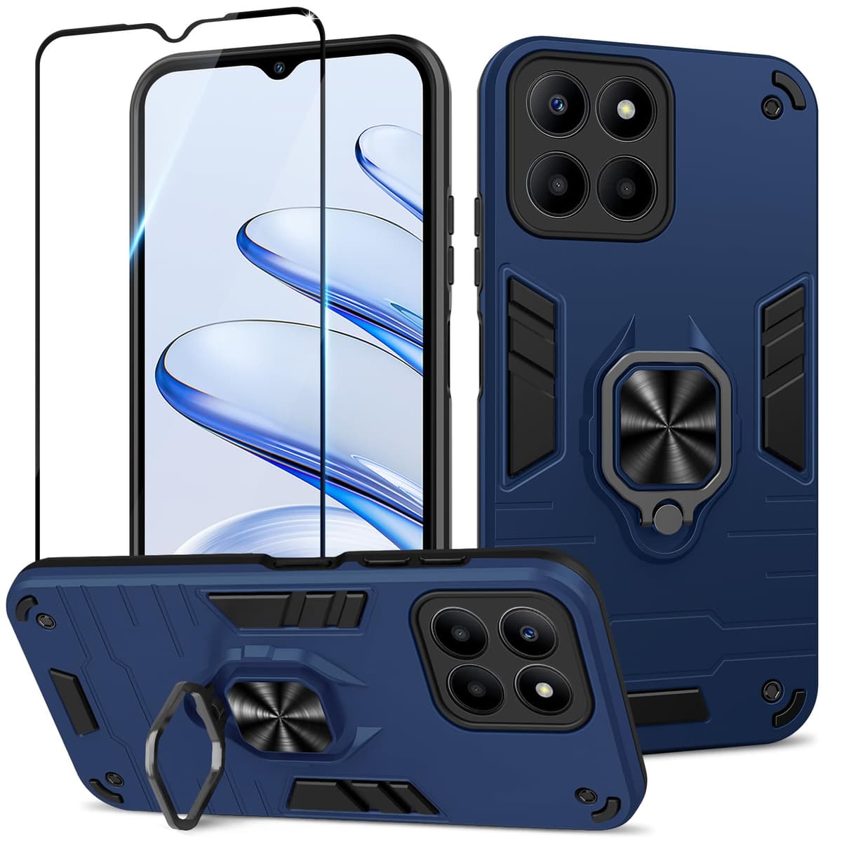 Funda para CMF Phone 2 Pro, Carcasa Antigolpes con Soporte anular metálico, Case Protectora de Grado Militar, Negro — view 29