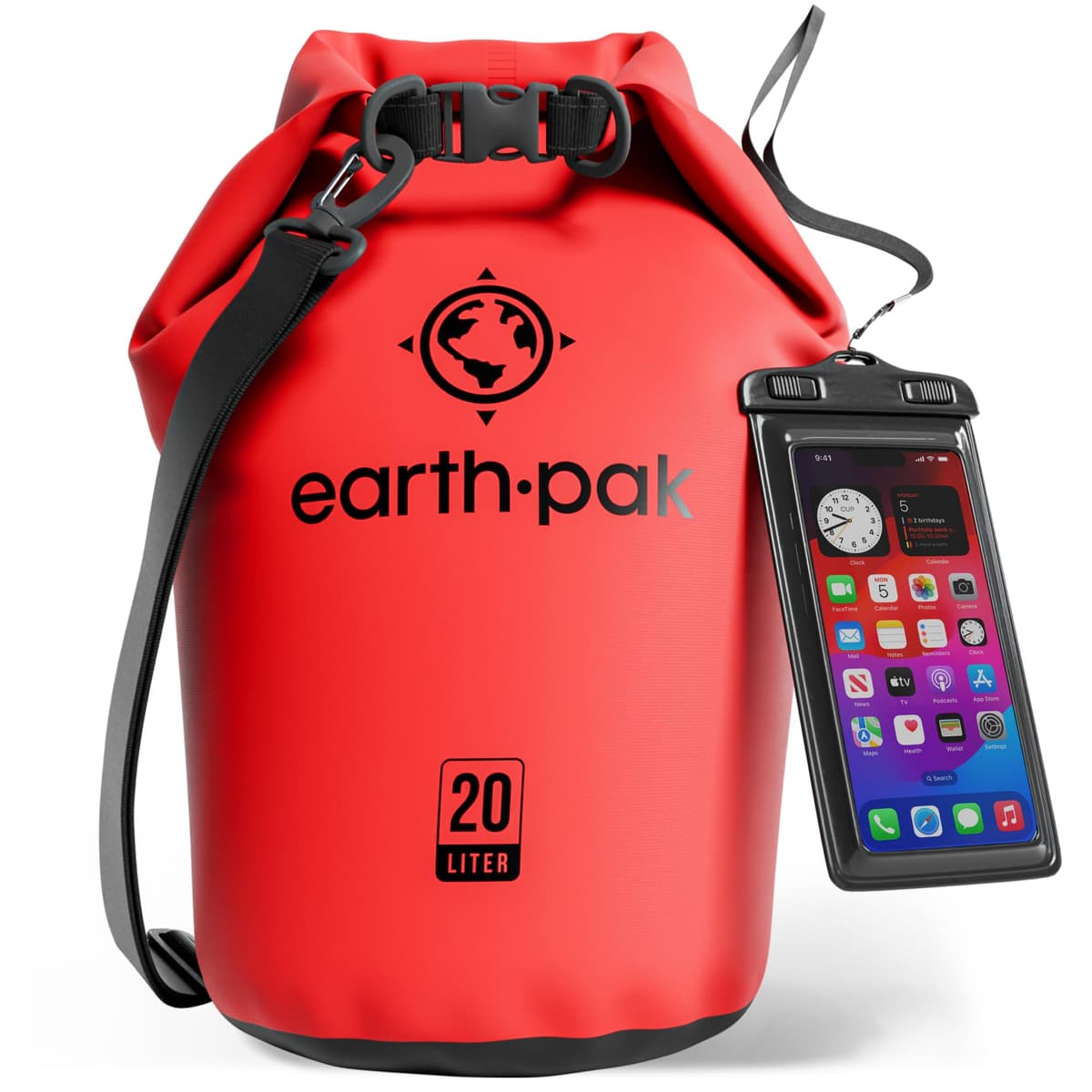 Earth Pak Waterproof Dry Bag - Roll Top Waterproof Backpack Sack Keeps Gear Dry for Kayak with Waterproof Phone Case — view 10