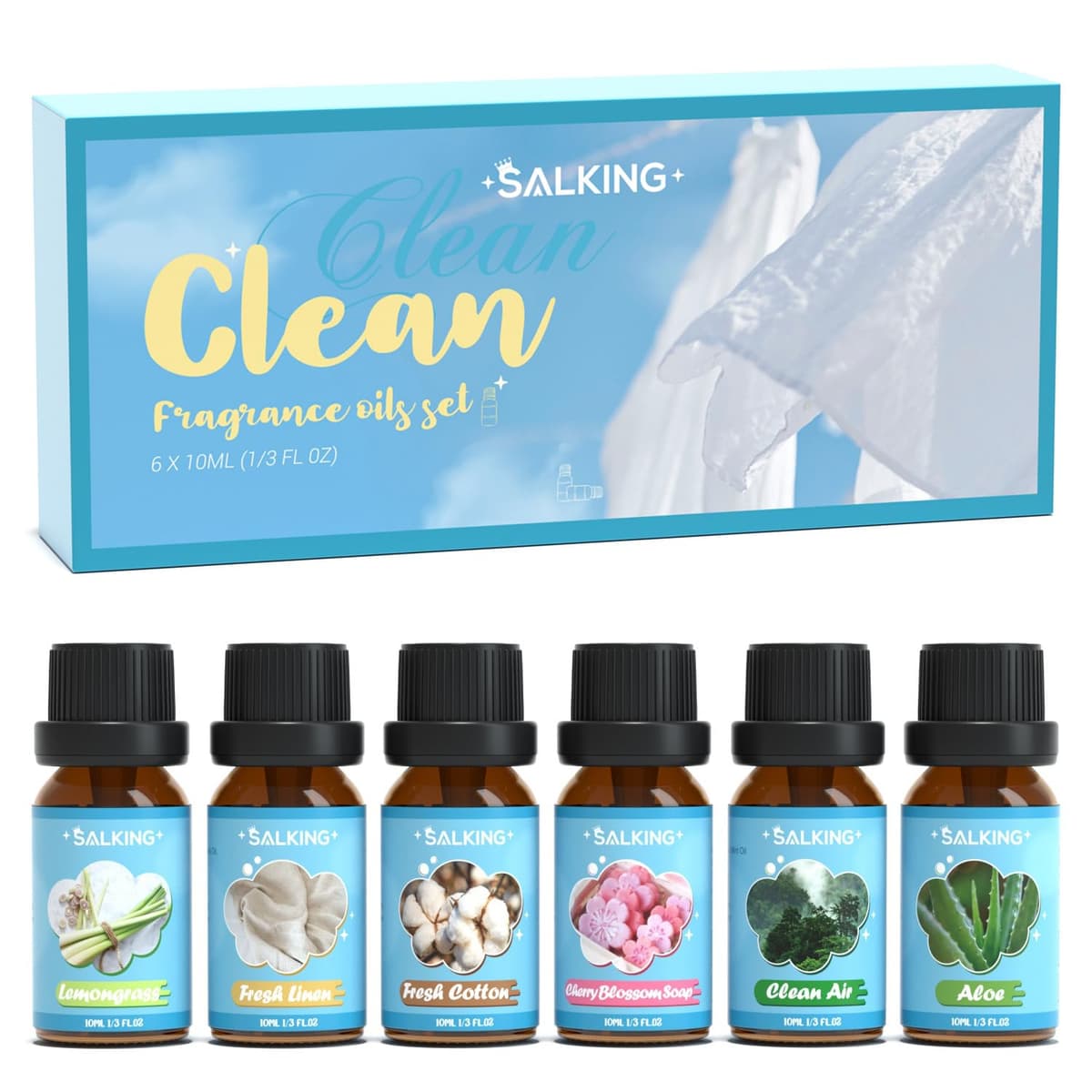 SALKING Flores Aceites Esenciales para Humidificador Difusor 6 x 10 ml,100% Puro Aceites Esenciales Naturales Aceite Perfumado - Lavanda,Rosa, Jazmín, Gardenia, Manzanilla, Flor de cerezo — view 14
