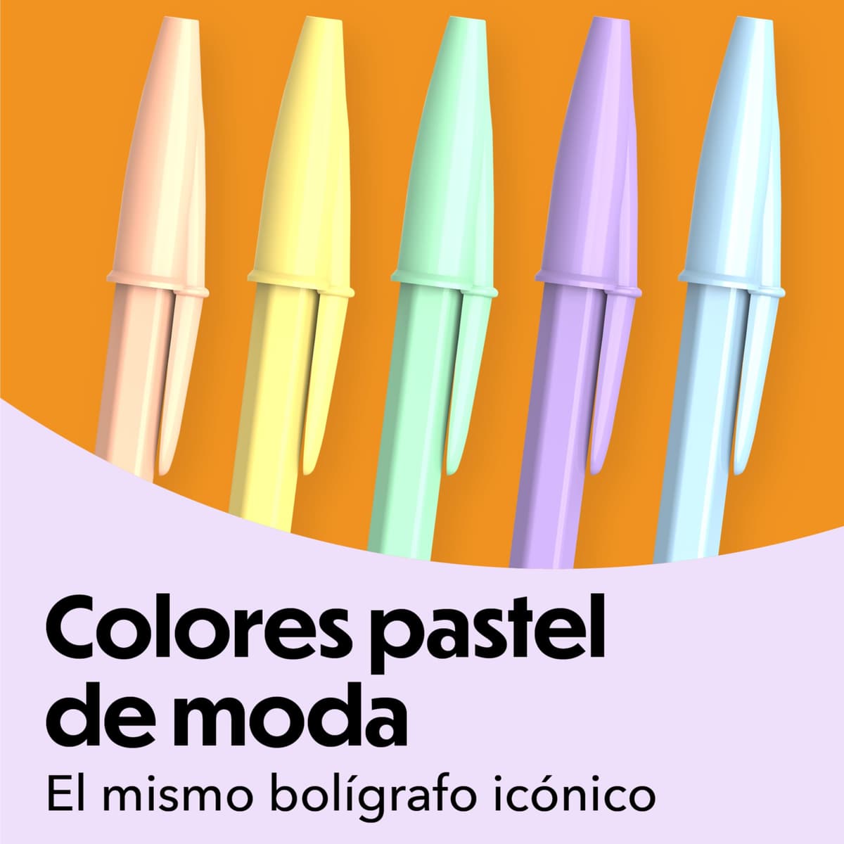 BIC Cristal Pastel Bolígrafos de Punta Media (1,00 mm) con Tinta Recargable Azul - Cuerpo de Colores Pastel Surtidos, Caja de 10 — view 2
