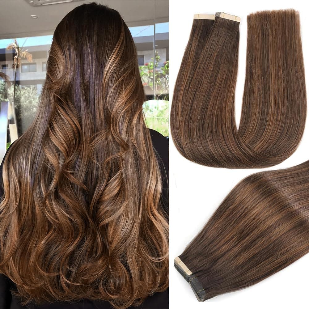 YDDM Extensiones Adhesivas Pelo Natural 20pcs 35cm 40g Negro - Extensiones De Cabello Humano (14 Pulgadas, 1B#) — view 30