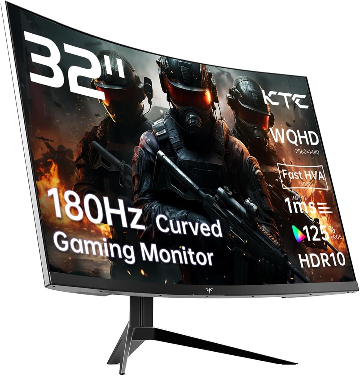 KTC 32 Inch Curved Gaming Monitor, Full HD 1080P@240Hz Monitor, VA 1500R, 1ms, Adaptive Sync, HDR10, HDMI 2.0 / DP1.4, 125% sRGB, VESA, Compatible with Desktop, Laptop, PS5, Xbox, Switch and More — view 28