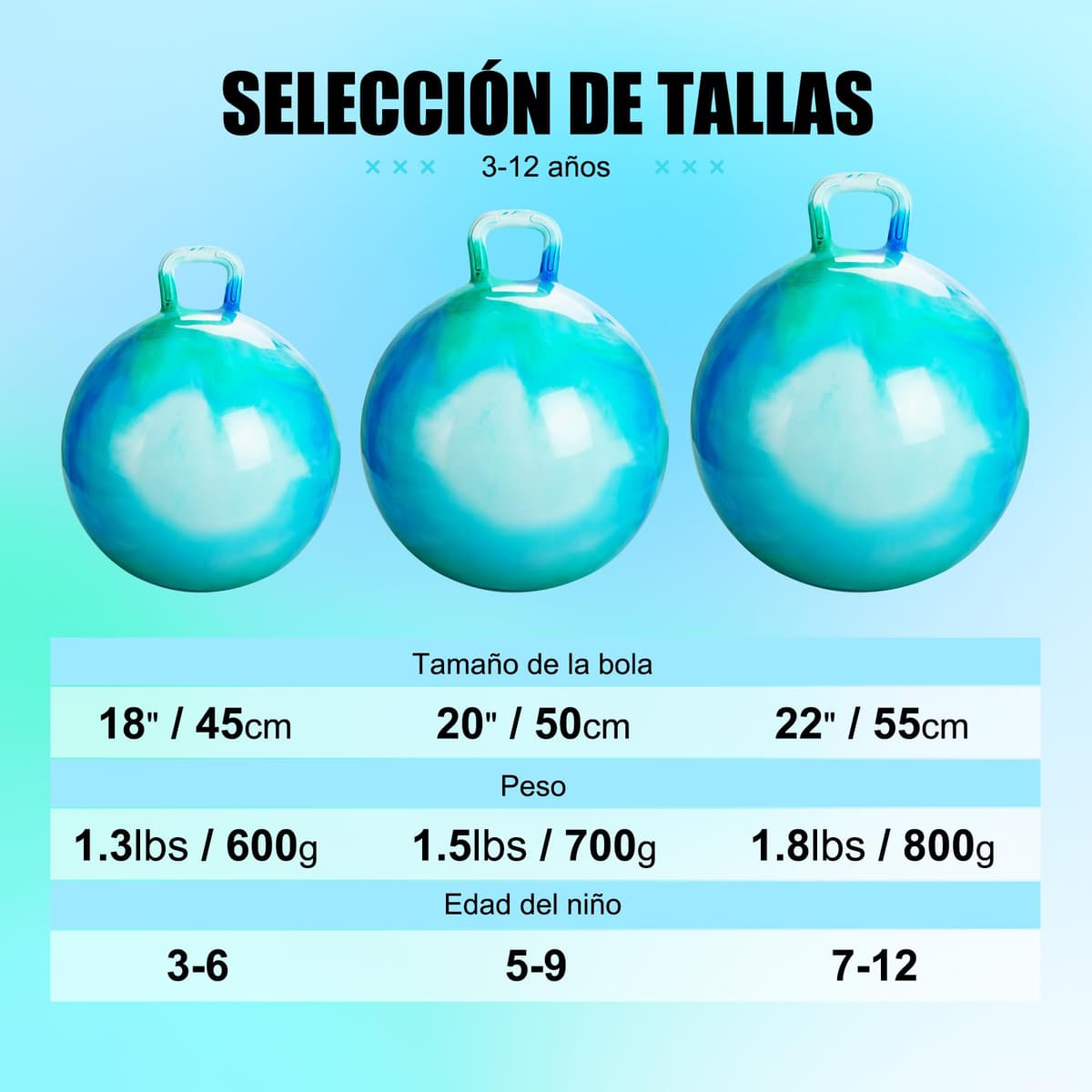 U&C Planet Balones Saltadores 45 cm Pelota de Salto para Niños 3-6 Pelota de Saltar Hinchable con Bomba Apto para Uso en Interiores y Exteriores Regalo Ideal — view 5