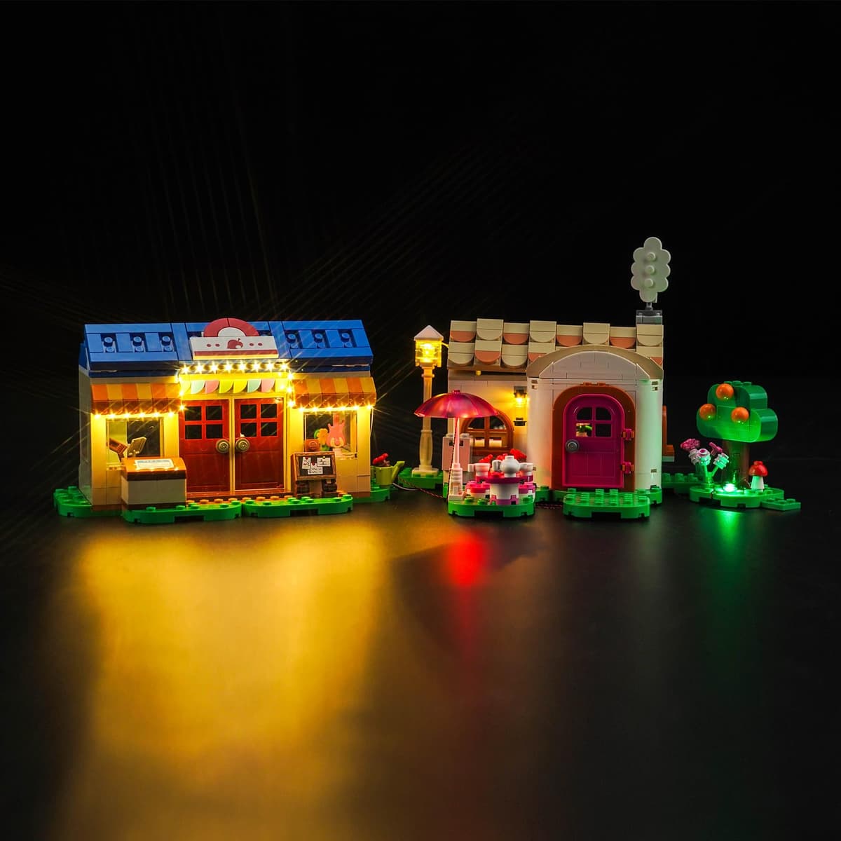 BrickBling - Kit de iluminación LED para Animal Crossing Nooks Tienda y Sophie Maison Set - Decorativo para Lego 77050 Nook's Cranny & Rosie's House