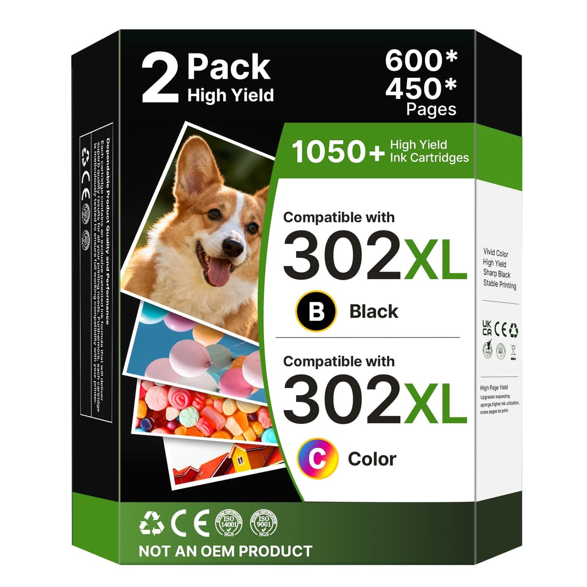 302XL Black and Colour Ink Cartridge 302XL Ink Cartridges Compatible for HP 302 Ink Cartridges Combo Pack for HP Envy 4527 4520 4524 4522 OfficeJet 4658 5230 3831 3835 4650 DeskJet 3630 3634 3632