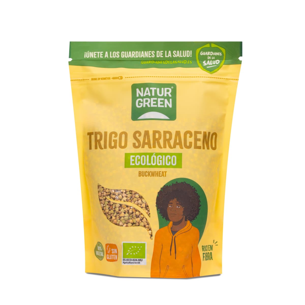 NaturGreen - Trigo Sarraceno Ecológico Bio, Bajo Contenido en Grasas Saturadas, Rico en Fibra, Fuente de Proteínas, Sin Gluten, 100% Vegano, 500 g
