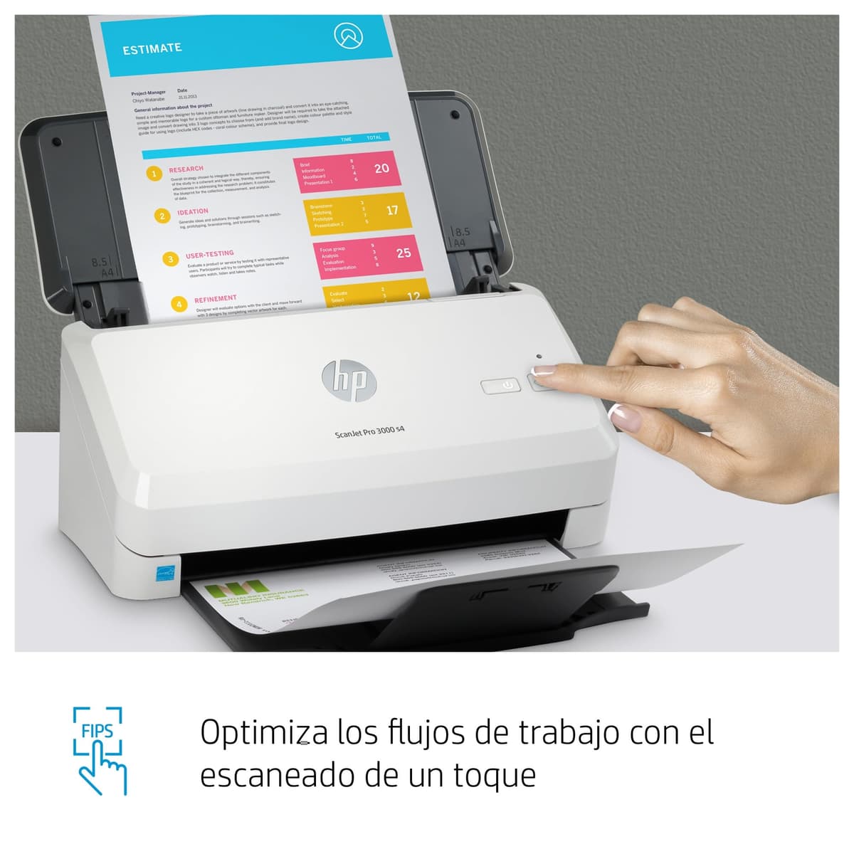 HP ScanJet Pro 3000 s4 - Escáner de Documentos con Alimentador de Hojas, Escaneo Doble Cara Automático, 40 ppm/80 ipm, AAD 50 Hojas,USB 3.0, Compacto, Ciclo Diario 4000 Páginas — view 5
