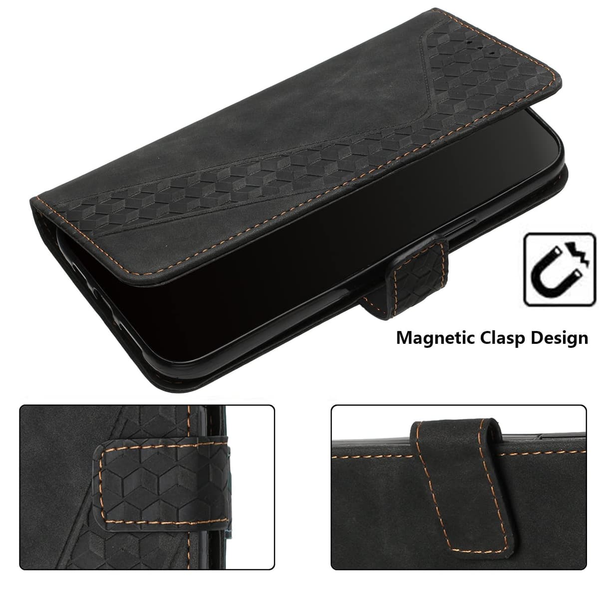 Funda para Xiaomi Mi Note 10/Mi Note 10 Pro/Xiaomi Mi CC9 Pro, PU Cuero Flip Carcasa Fundas Móvil de Tapa Libro Caso Piel PU Billetera Tarjetero Case Telefono Cubrir Móvil Phone Cover (Negro) — view 6