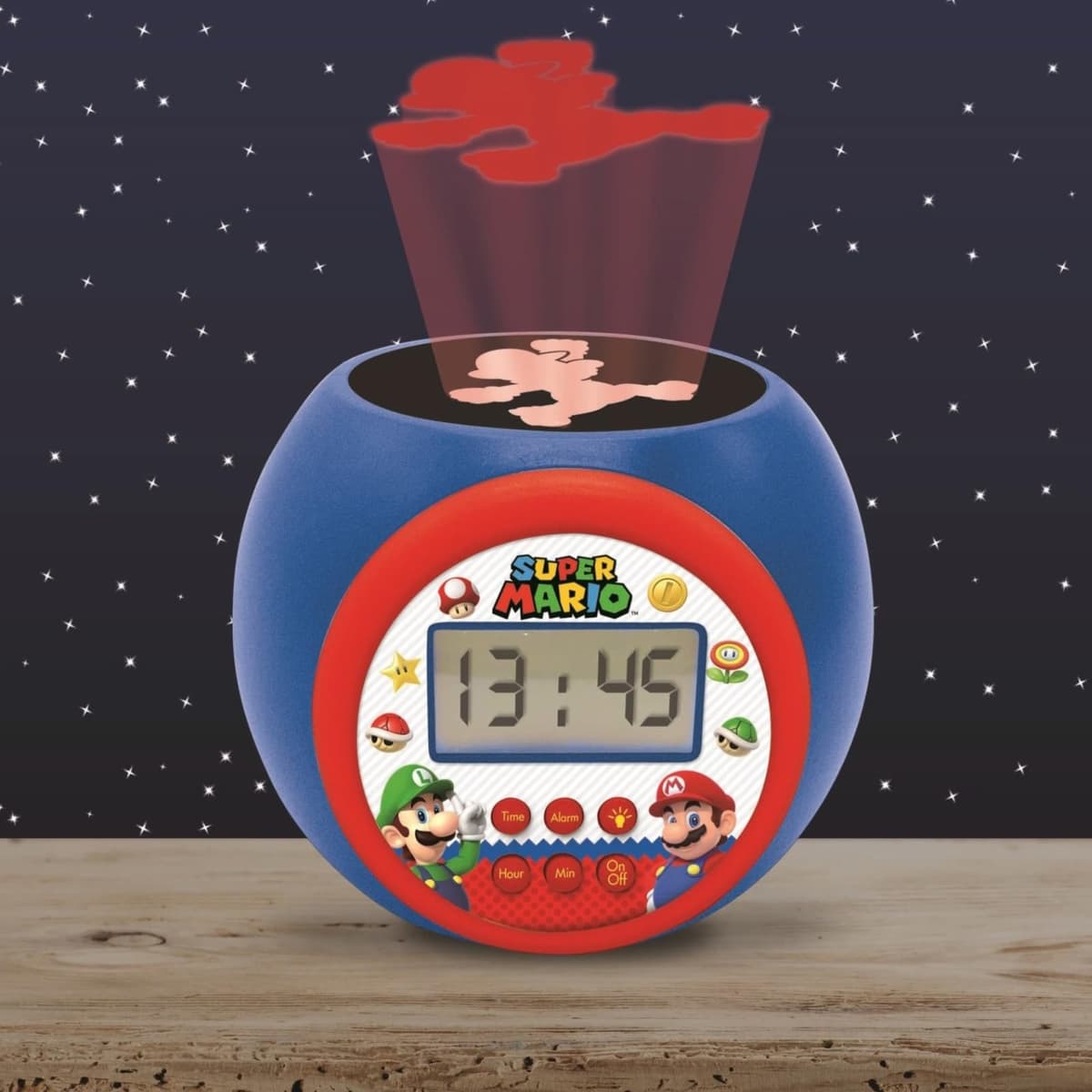 LEXIBOOK - Nintendo Super Mario Reloj Despertador con proyector con función de repetición y Alarma, luz Nocturna con Temporizador, Pantalla LCD, batería, RL977NILXB — view 3