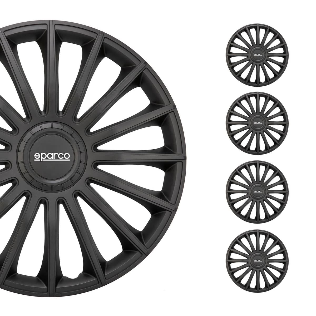 Sparco SPC1491BKSV Tapacubos Lazio, Negro/Plata, Set de 4, 14 pulgadas — view 21