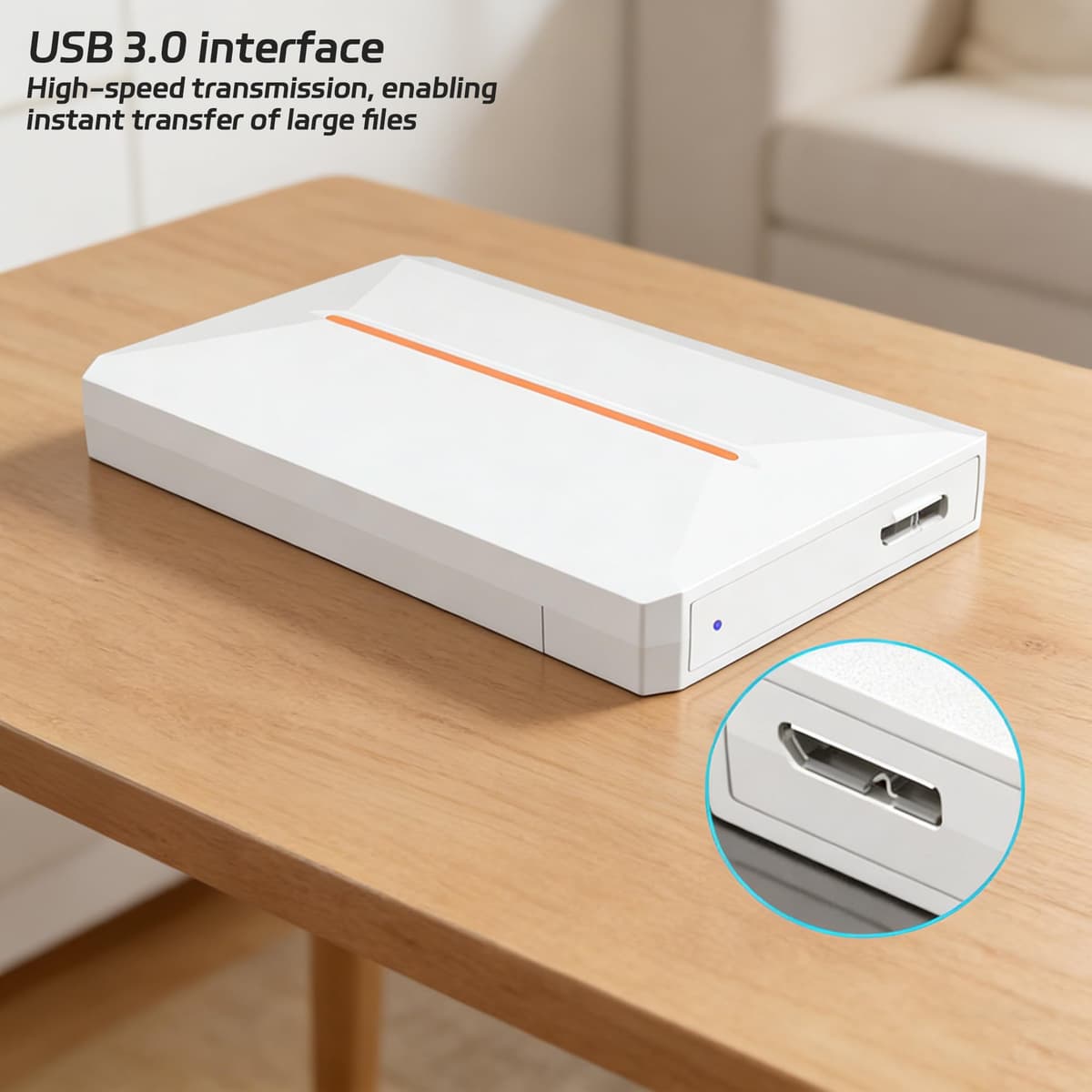 Unidad externa de estado sólido de 2 TB de alta velocidad, disco duro externo portátil delgado de hasta 5 Gbps, USB 3.0, Plug and Play, compatible con discos duros SATA de 2.5 pulgadas — view 4
