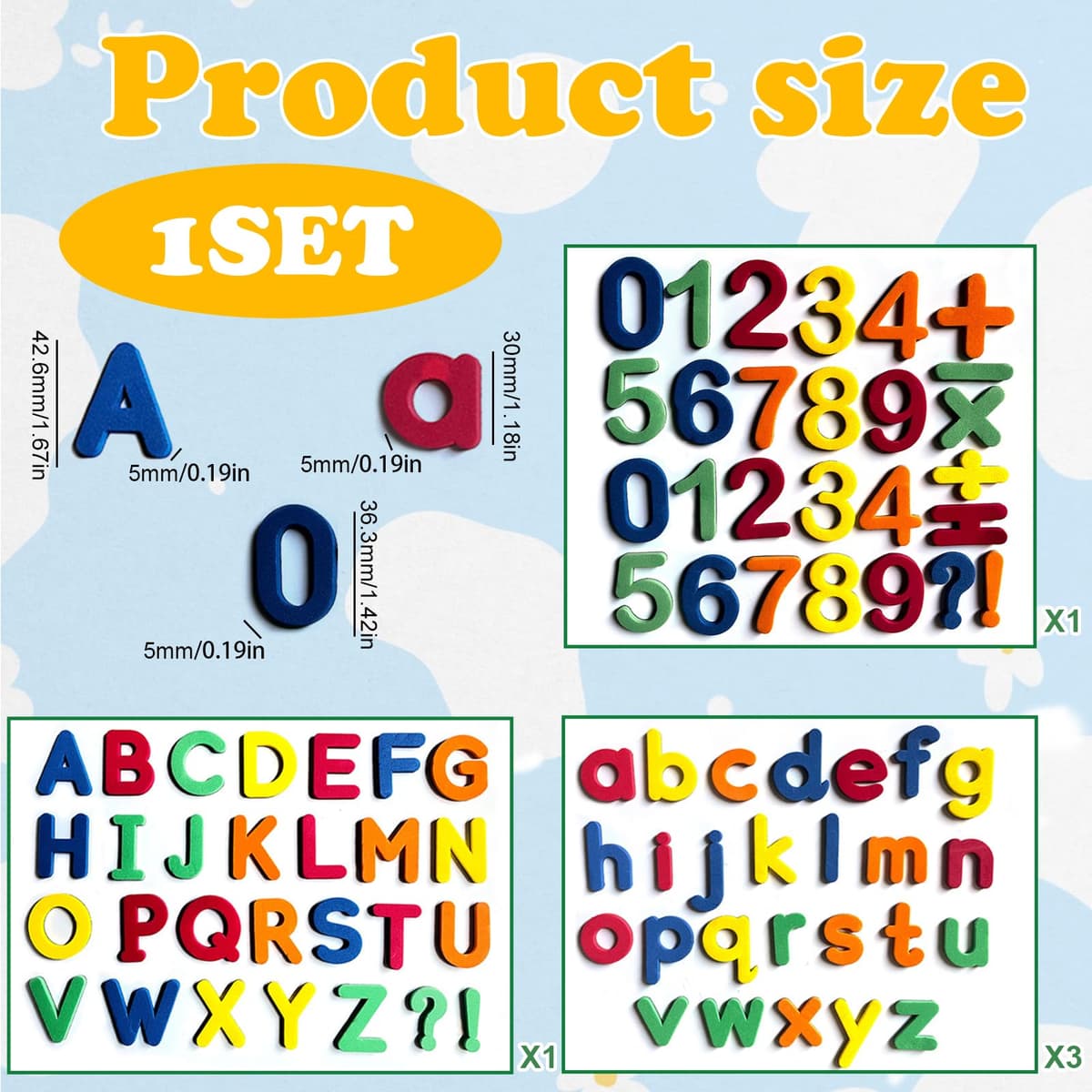 Juego de caracteres magnéticos con letras, números y símbolos – Piezas magnéticas reutilizables para organización, etiquetado y visualización visual — view 2