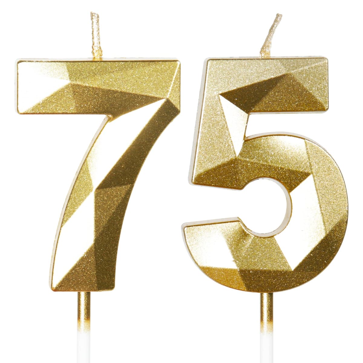 Yiran 50th Birthday Candles, Gold Number 50 Happy Birthday Candles, Cake Topper Decorations for Birthday Party, Wedding Anniversary Celebration Supply — view 152