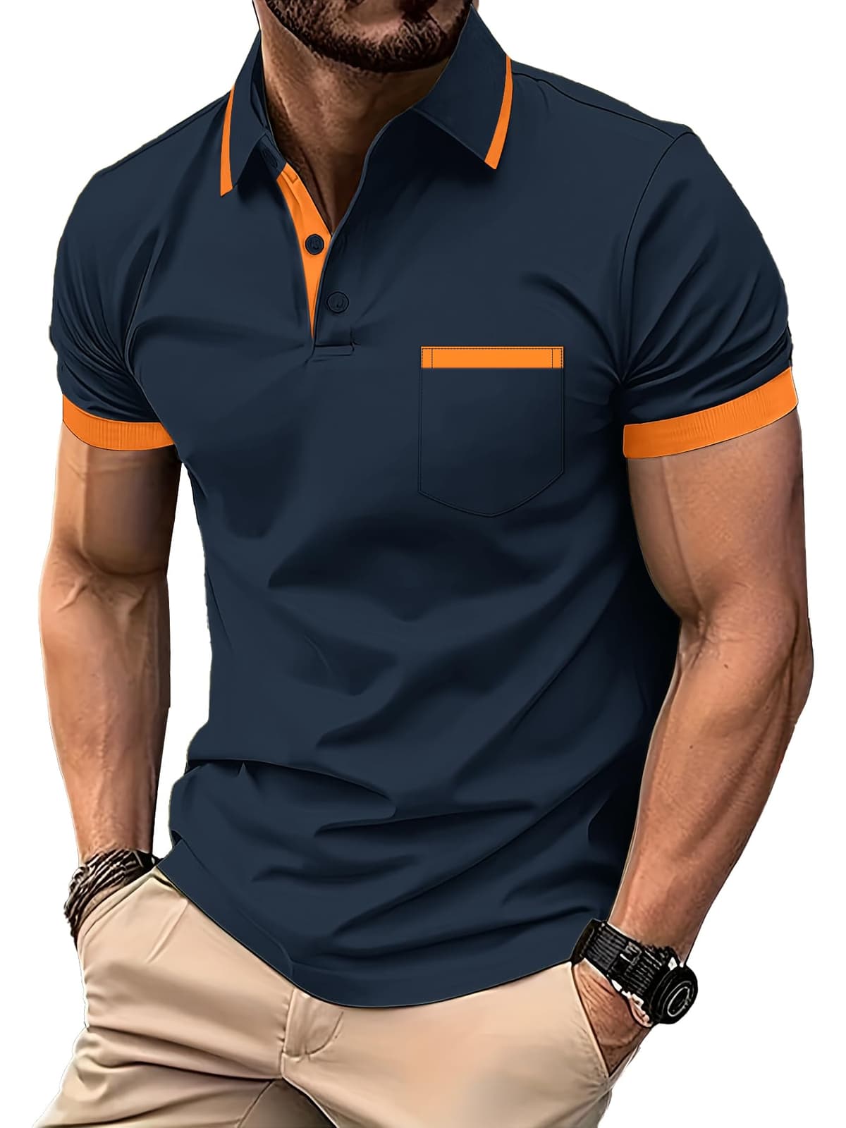 zitysport Polo Hombre Manga con Bolsillo en el Pecho Golf Polo Transpirable de Secado Rápido Poloshirt Deporte Hombre Slim Fit Tshirt Verano Camisa Hombre — view 24