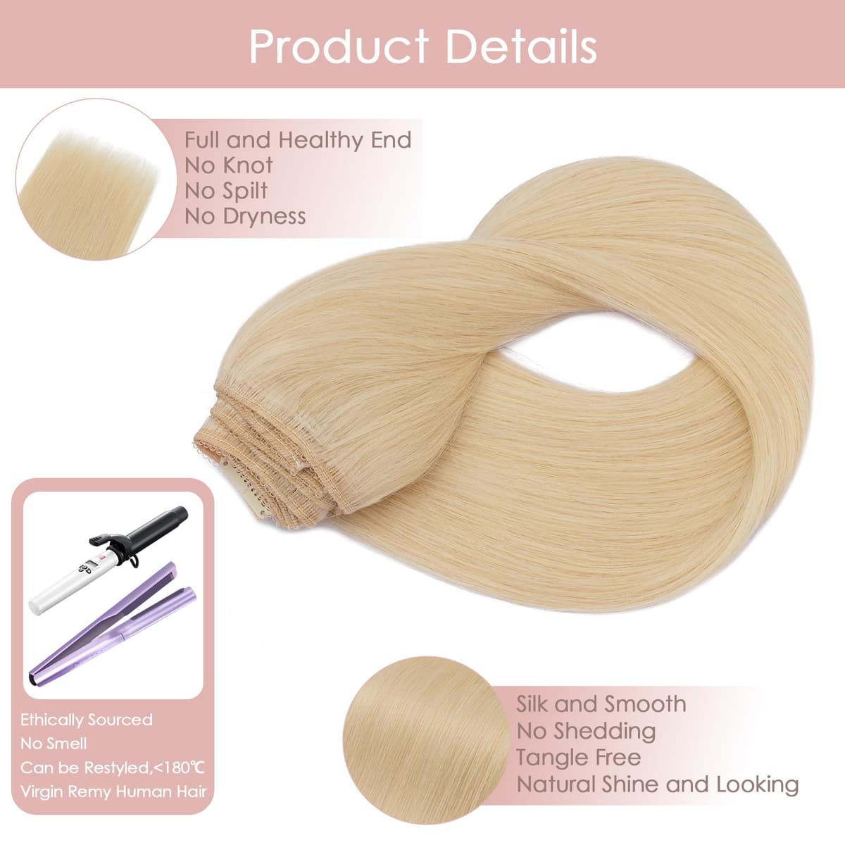 Silk-co 10inch Hair Extensions Clip in Hair Extension Human Hair #04 Medium Brown -Basic Thickness-Thin Weft- 8 Pieces Real Remy Straight Hair Extensions[50g] — view 203