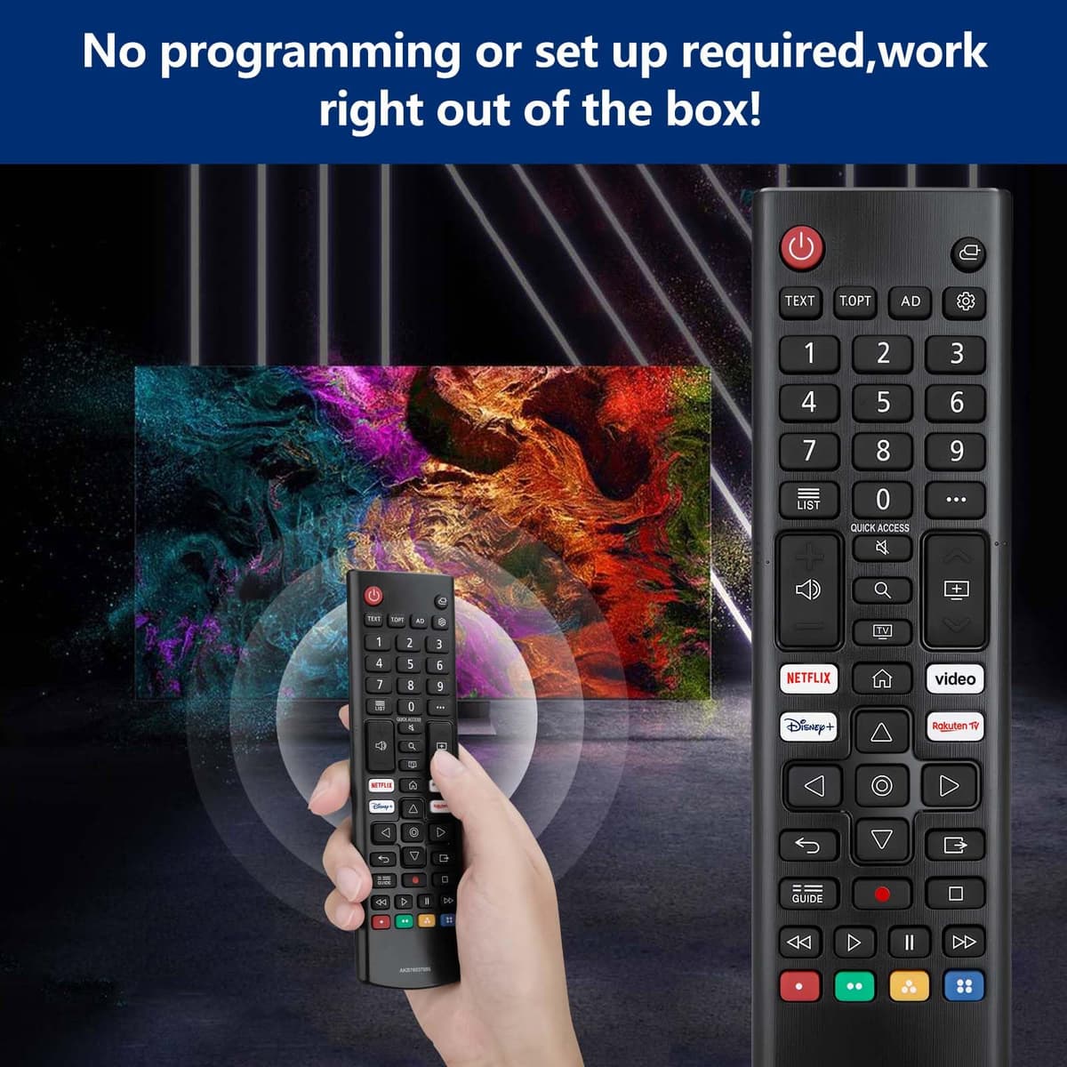 Mando Universal de Reemplazo para LG Smart TV, Control Remoto Infrarrojo Mejorado con Botones de Acceso Rápido para Netflix, Disney+ y Rakuten TV — view 7