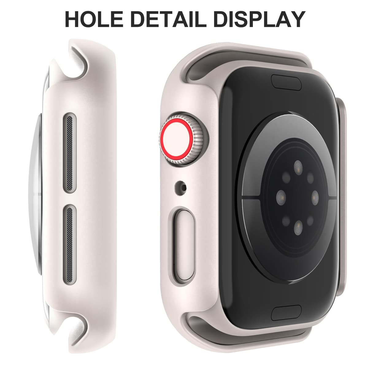 Diruite 2-Pack Screen Protector for Apple Watch SE 3/2/1 /Series 6 5 4 40mm Tempered Glass Case,All Around Hard Matte PC Protective Cover,Starlight Silver,40mm — view 3