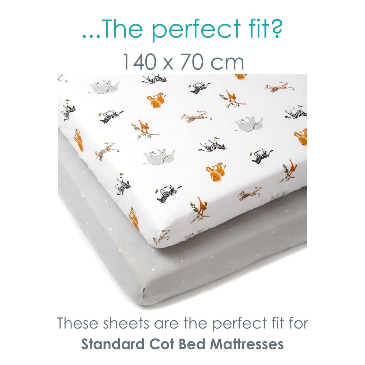 Clair de Lune Jungle Dream 2 Pack Fitted Cot Bed Sheets - 140 x 70 cm — view 2