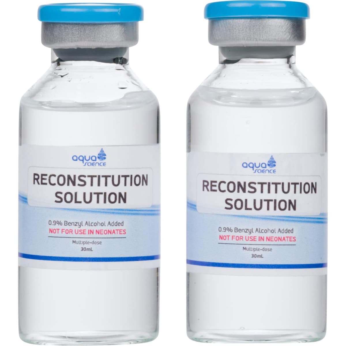 Aqua Science Reconstitution Solution 2-Pack - 30ml - Ultra Clean Solution in Premium Glass Vials Made in USA