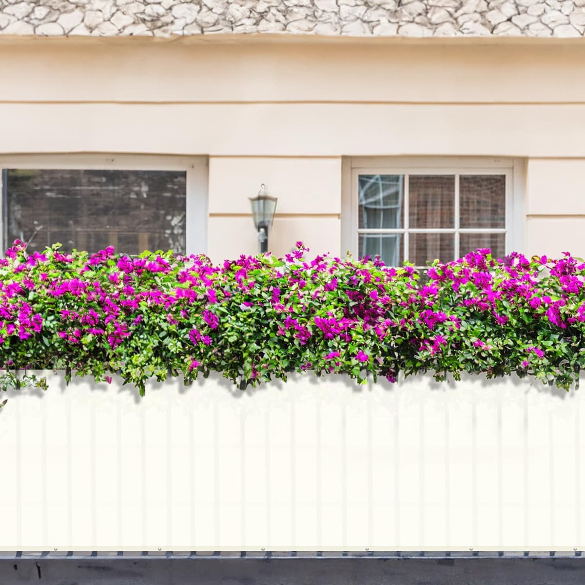 Sunnylaxx Balcon Privacidad 90x300cm Crema, Pantalla De Privacidad Balcon Protección PES, Incluye Bridas para Cables — view 4
