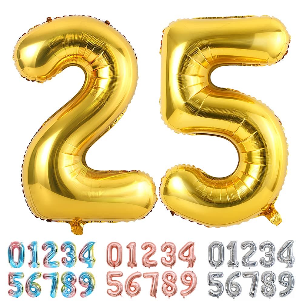 Foil Globo Número 5 Azul 40" (101cm), Inflable Helio o aire, Gigante Numeros 0-9, 10-19, 20-29, 30-100, Grande Globos Decoración para La Boda Aniversario y Cumpleaños Fiestas — view 587