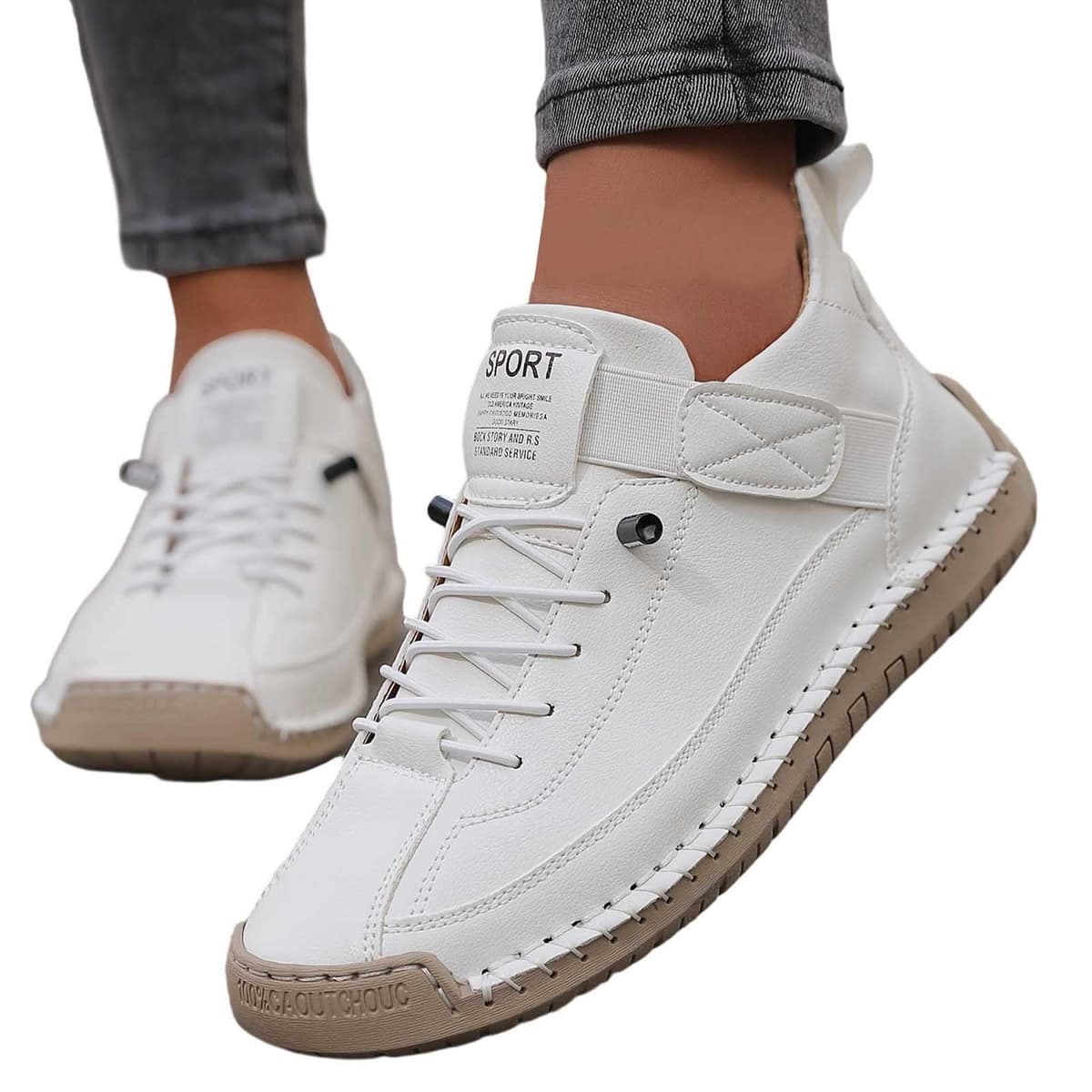 Genérico Zapatillas ortopédicas cómodas, zapatos unisex de cuero hechos a mano, botas suaves y cómodas con soporte — view 5