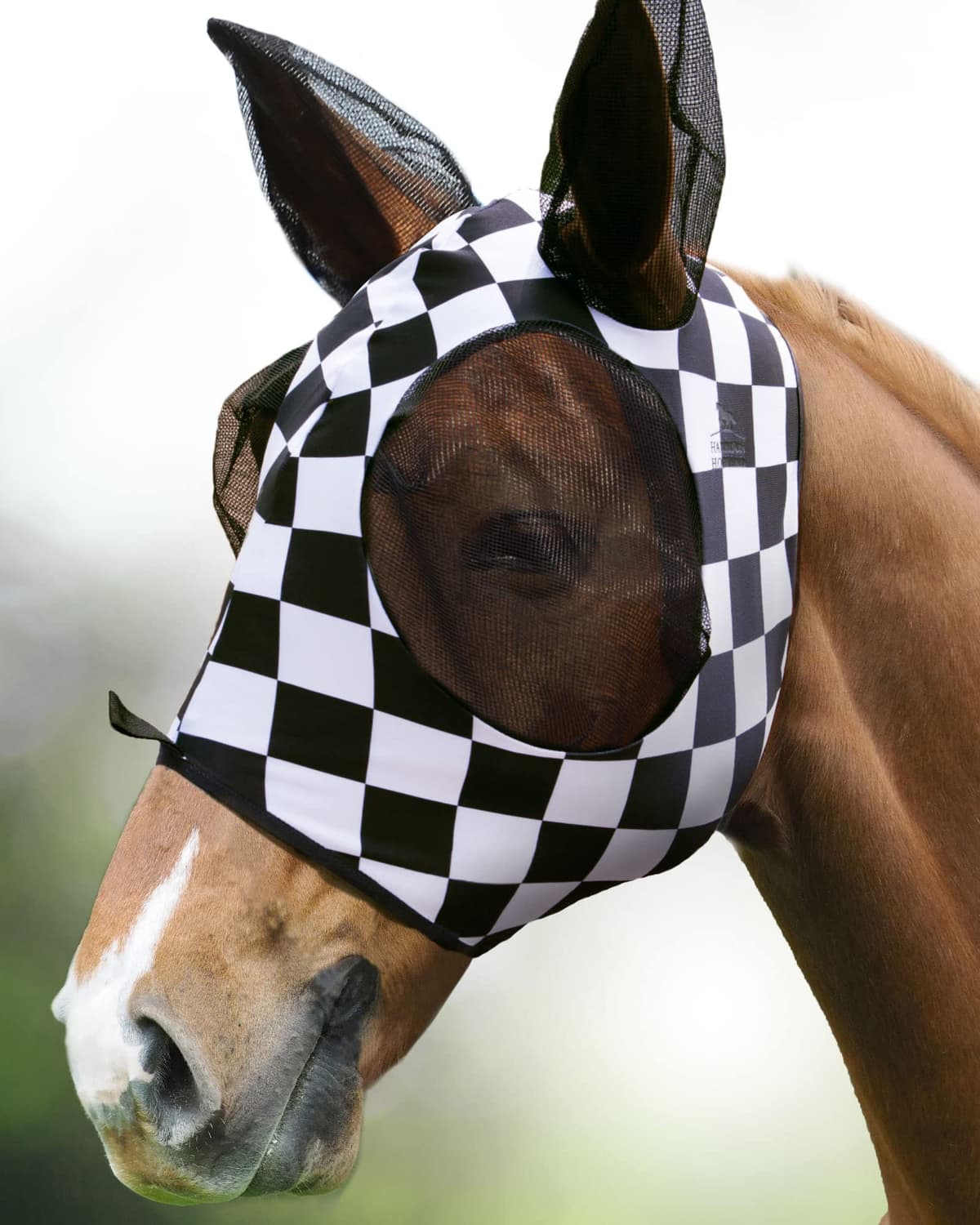 Harrison Howard Máscara elástica para Moscas de Caballo, excelente Comodidad con protección UV, máscara estándar para Caballos, Azul Marino M — view 28