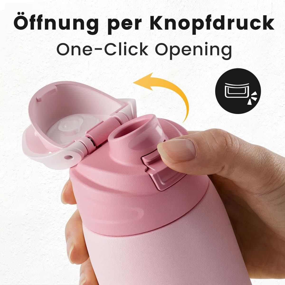 Fjbottle Botella Acero Inoxidable Térmica 1L/750ml – Botella Deportiva 24H Frío 12H Calor, Sin BPA, Apertura con Botón, Hermética, Apta Lavavajillas — view 3
