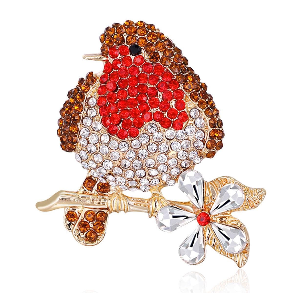 FAIRYGATE Brooch Pins Retro Crystal Rhinestone Brooches for Shirt Collar Decoration, B20