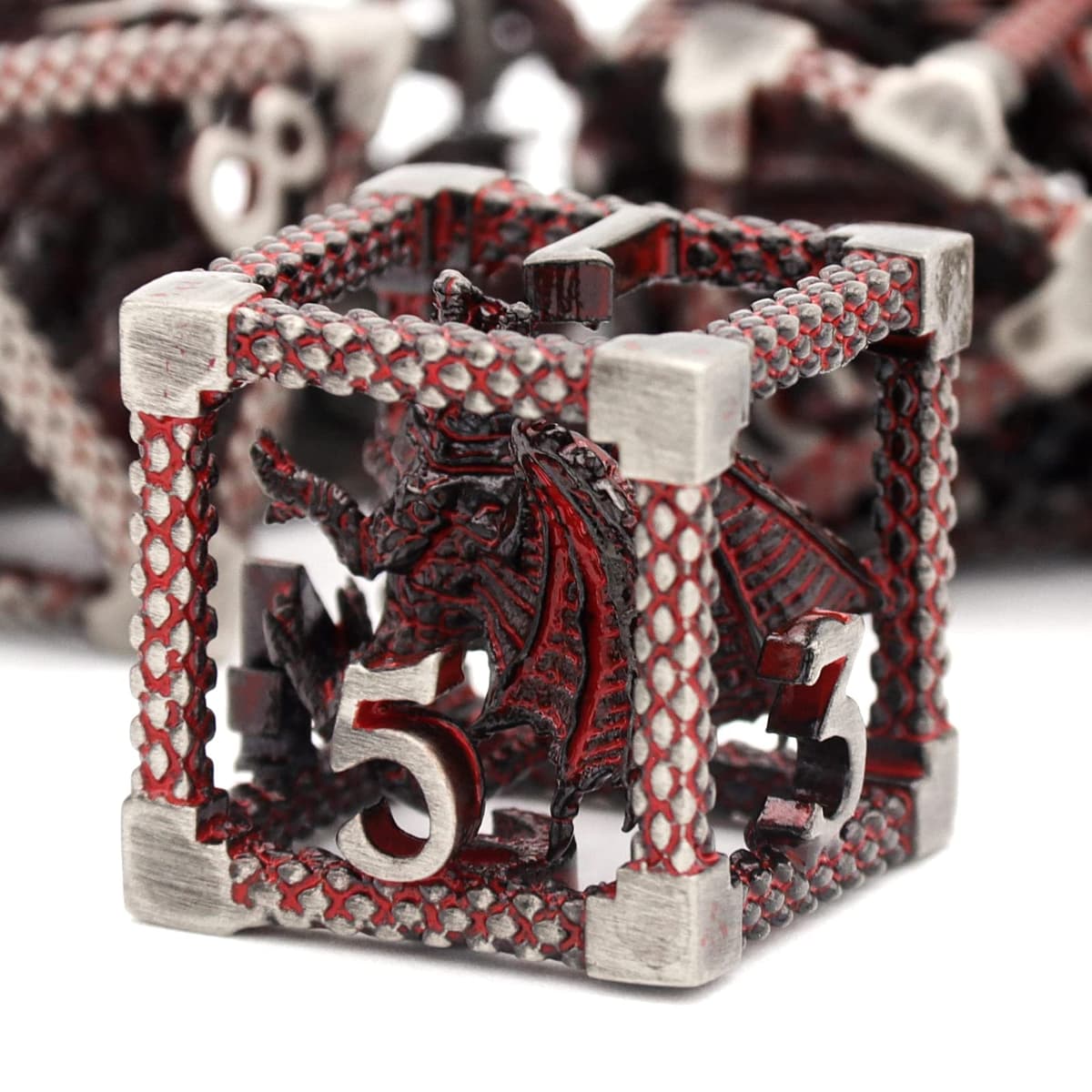 HNCCESG Juego de Dados de Metal D&D, Dungeons and Dragons Dice Juego de Dados de Metal Poliédricos Pulpo Huecos para Juegos de rol D y D para Juegos de Mesa (Cthulhu Número Verde) — view 10