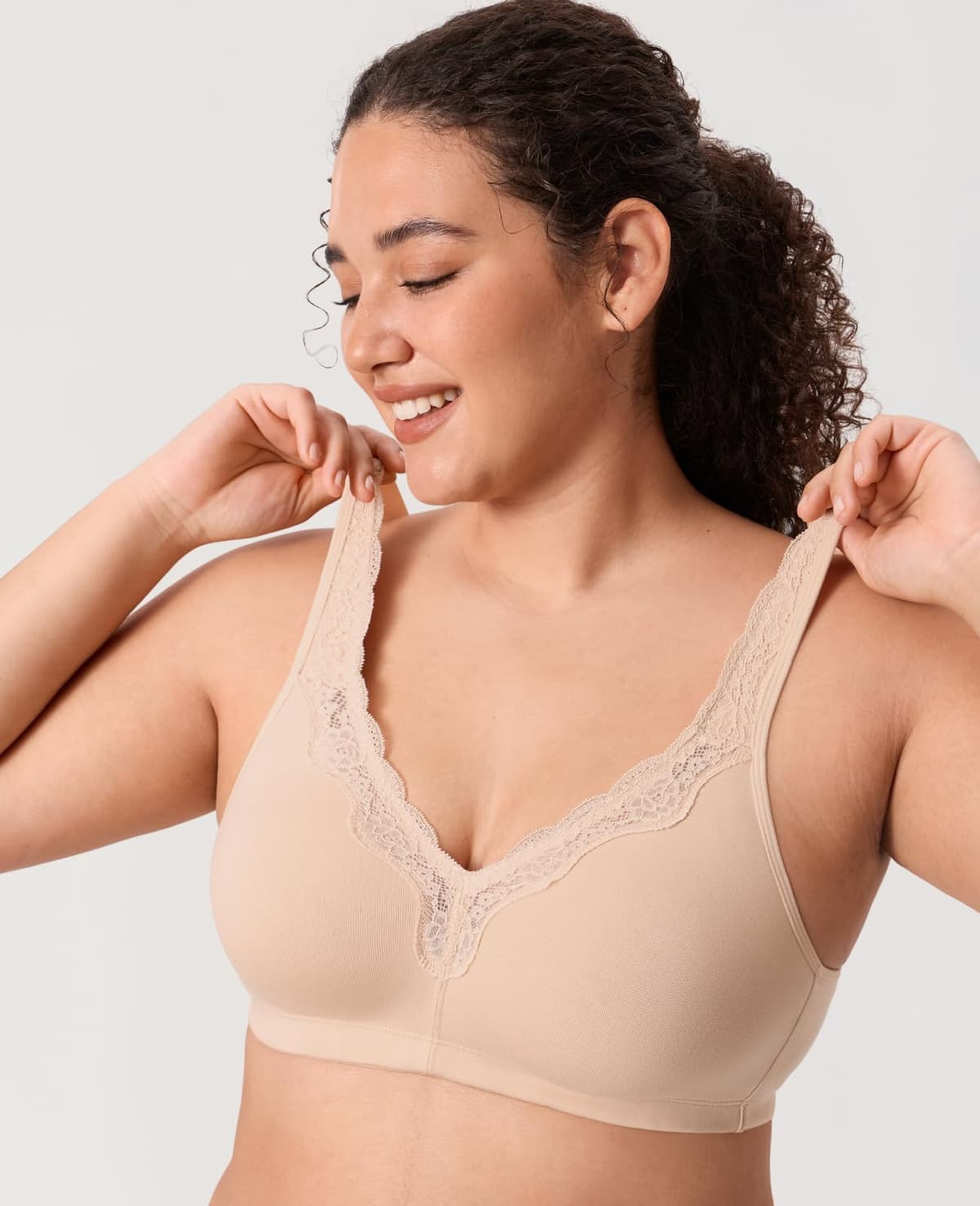 Delimira Women's Non Wired Bras Full Coverage Cotton Comfort Bra Plus Size Non Padded Soft Bras — view 5