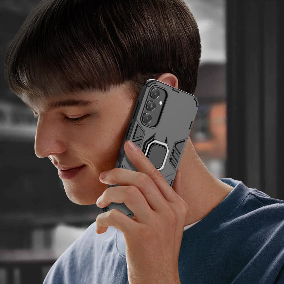 Funda para CMF Phone 2 Pro, Carcasa Antigolpes con Soporte anular metálico, Case Protectora de Grado Militar, Negro — view 1153