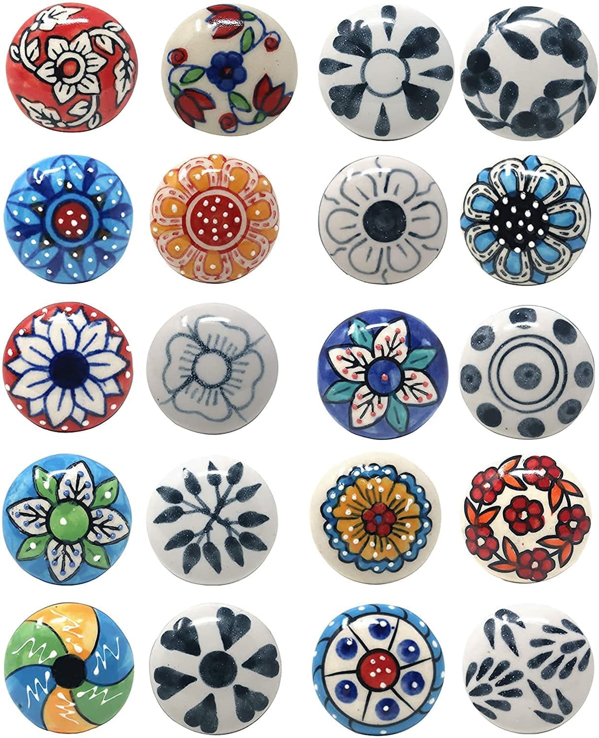Ajuny Vintage Juego de 20 Pomos de Cerámica Blanca para Cómoda Cajón Armario Cocina Moderna Baño y Dormitorio Tiradores Decorativos Hechos a Mano — view 28