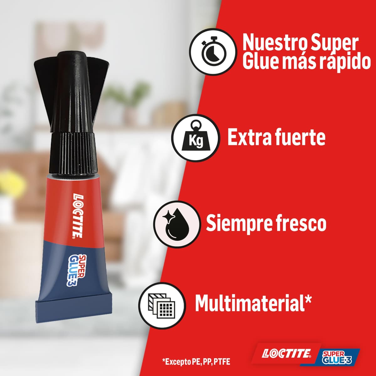 Loctite Super Glue-3 Monodosis Transparente 3x1g - Pegamento Instantáneo Universal, Fuerte y Rápido - Resistente al Agua, Lavavajillas, Golpes, Temperaturas Extremas - Fórmula Antigoteo — view 3