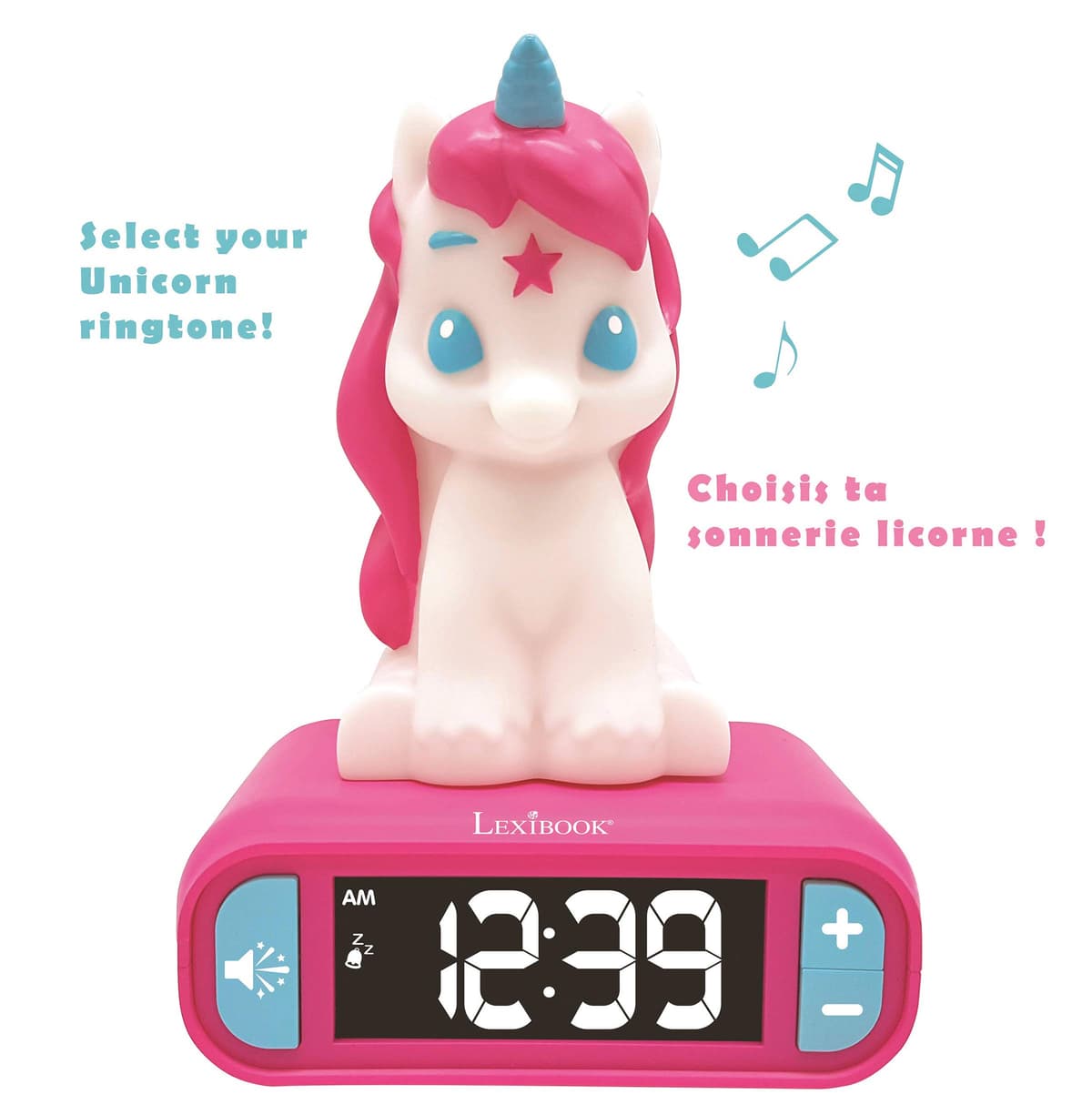 LEXIBOOK Reloj Despertador del Unicornio, Pantalla LCD Digital y luz de Noche integrada, quitamiedos niña-RL800UNI, Color Rosa (RL800UNI), Color/Modelo Surtido — view 5