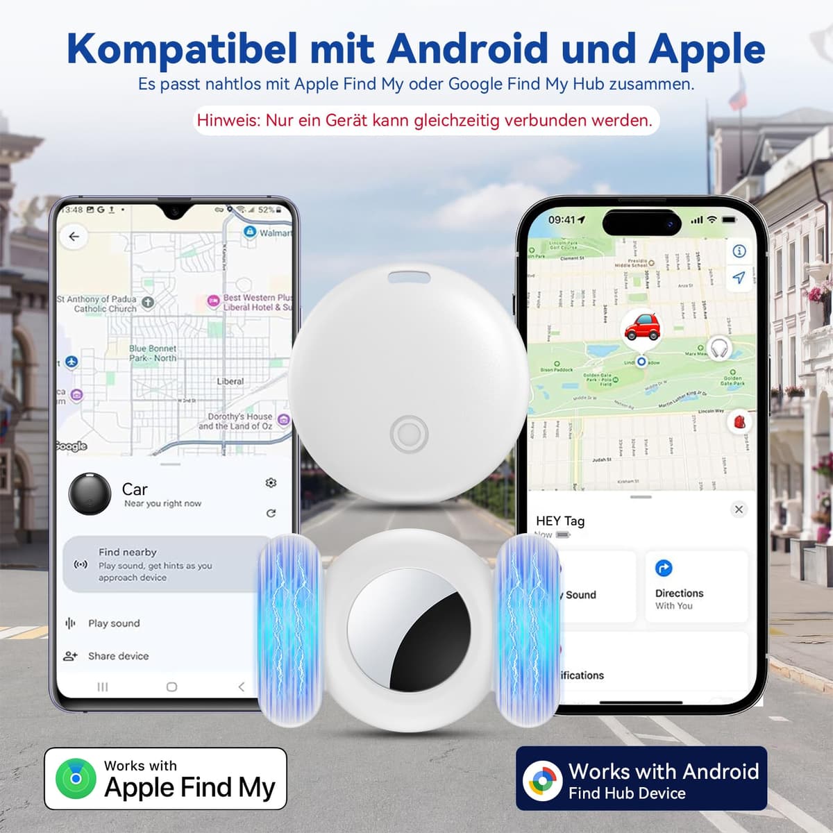 GPS Coche Localizador, 2026 Nuevo Magnetismo Localizadores GPS Sin Tarjeta SIM ni Suscripción para Android y iOS, Invisibilidad Tracker Rastreador Oculto para Coches/Motocicleta/Bicicleta — view 3