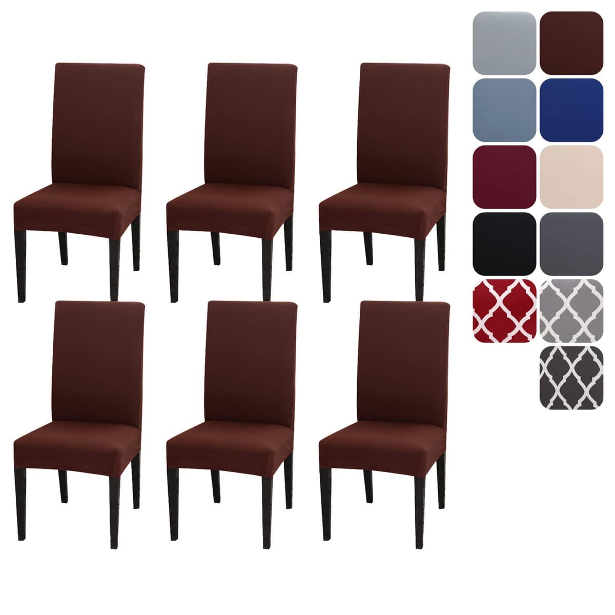 Dining Room Chair Covers Slipcovers Set of 4, Stretch Removable Washable Dining Chair Protector Decoration Cover Seat Slipcover for Hotel, Ceremony, Banquet, Kitchen, Restaurant, Home — view 22