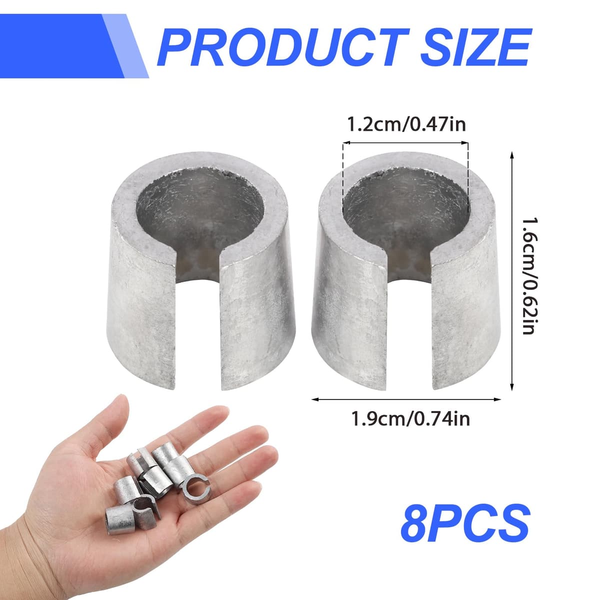 8 casquillos adaptadores para baterías de coche, casquillos de plomo para conexiones de batería positivas y negativas, convertidor de terminal de batería robusto, adaptador postal para polos de — view 2