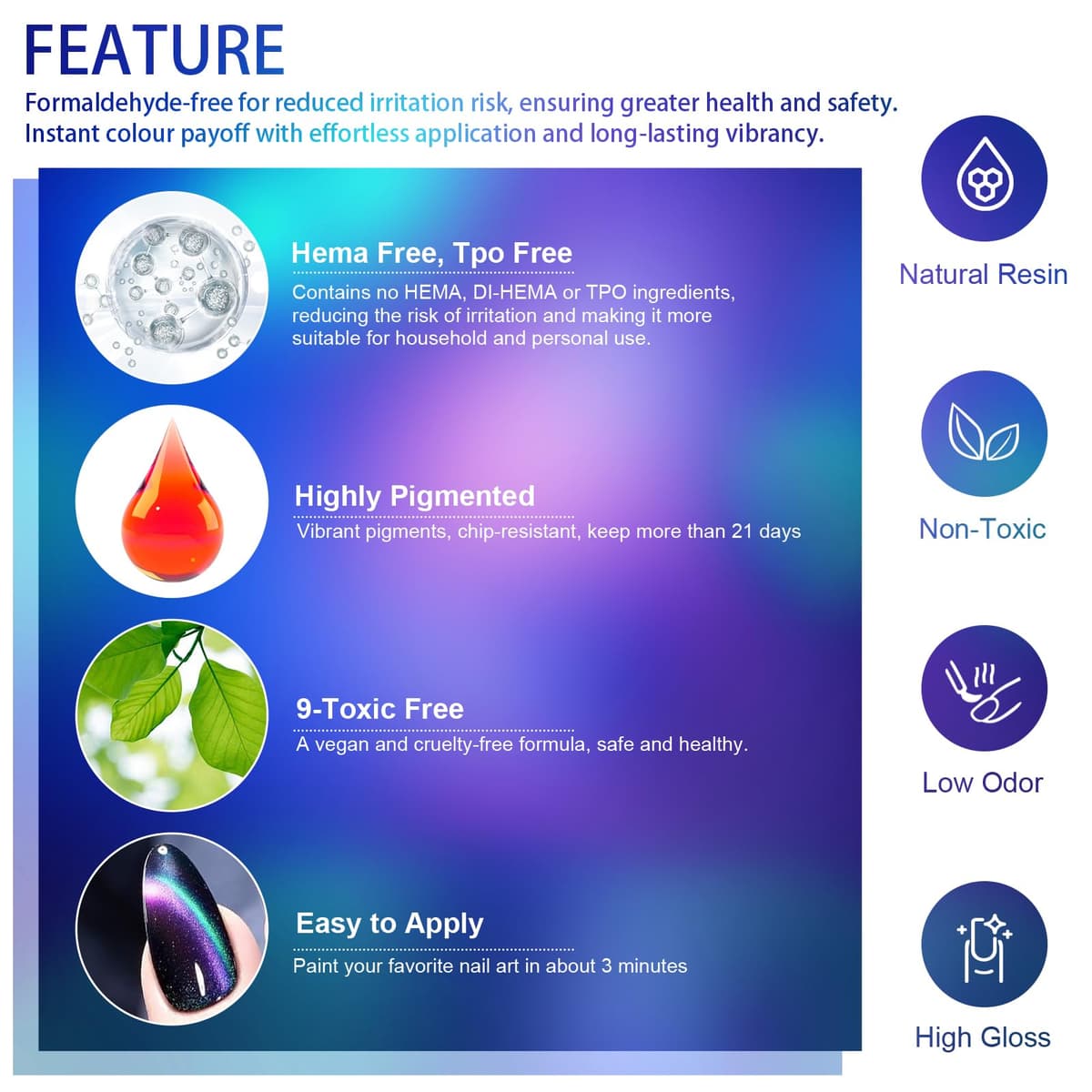 INPING Semi-Permanent Nail Polish, TPO-FREE HEMA-FREE, Aurora Cat's Eye Semi-Permanent Nail Polish with Magnet, UV LED Gel Nail Polis for Women Manicure Salon, 7 ml — view 5